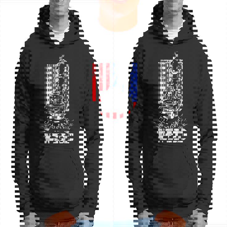 American Flag Dads Against Weed Lawn Mowing Fathers Hoodie