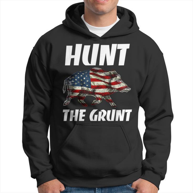 American Hunt The Grunt Hog Vintage Wild Boar Hunting Dad Hoodie