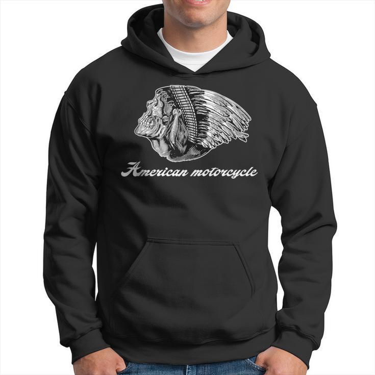 American Motorcycle Skull Native Indian Eagle Chief Vintage Hoodie