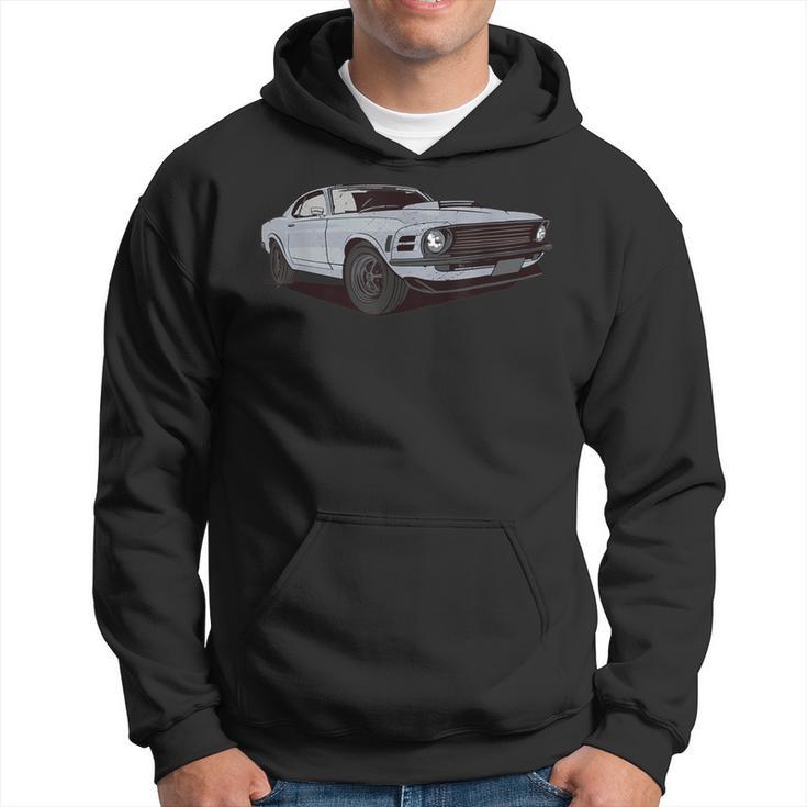 American Muscle Car Stock Vintage Distressed Front End View Hoodie