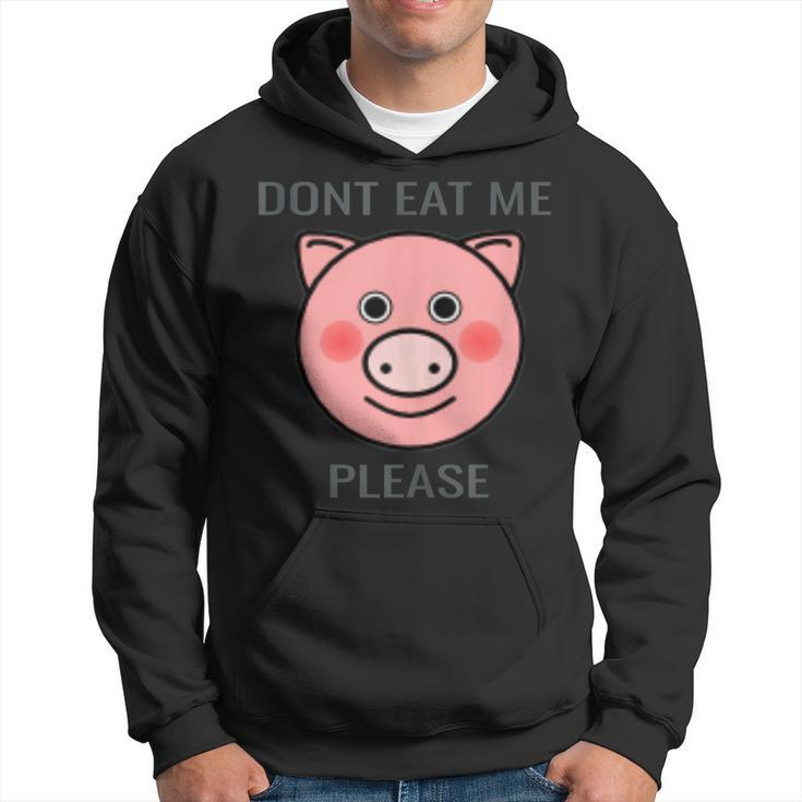 Animal Lover Distressed Text Don't Eat Me Pig Hoodie