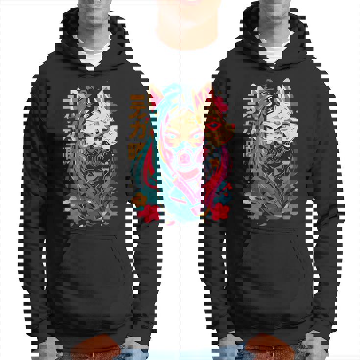 Anime Manga Cyberpunk Aesthetic Techwear Harajuku Kitsune Sudadera