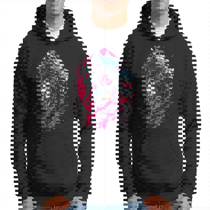 Anime Manga Cyberpunk Aesthetic Techwear Harajuku Wolf Sudadera
