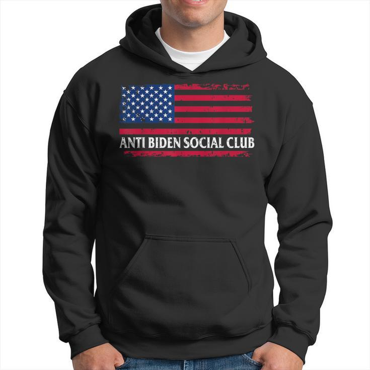 Anti Biden Social Club American Flag Retro Vintage Hoodie