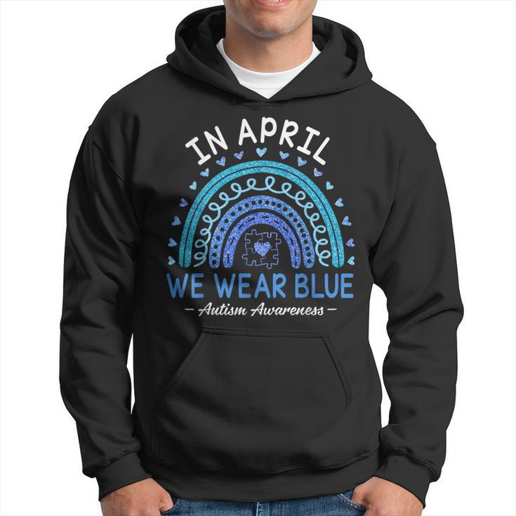 In April We Wear Blue Autism Awareness Matching Family Hoodie