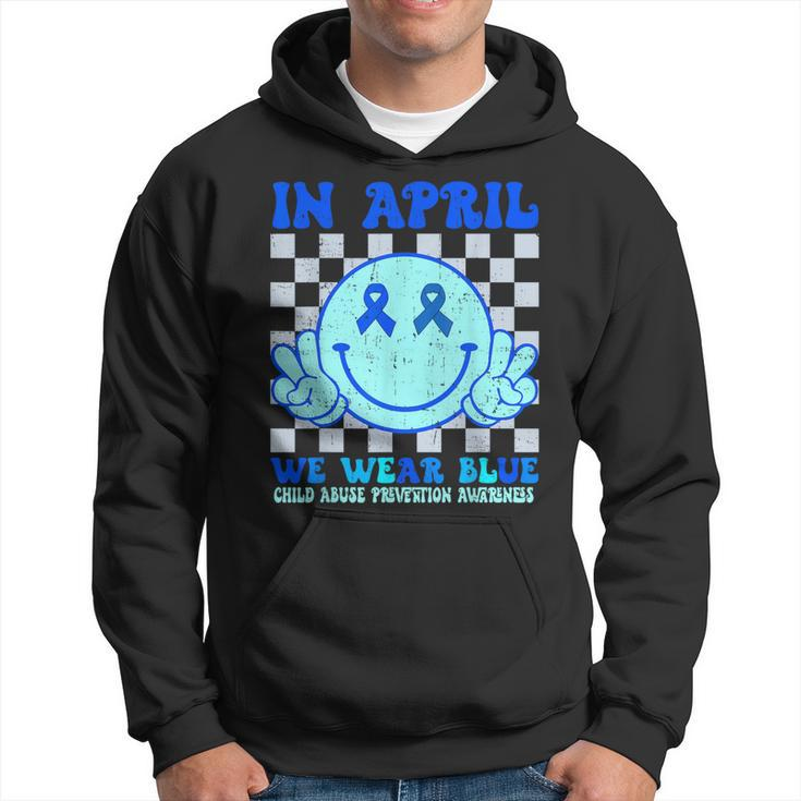 In April We Wear Blue Child Abuse Prevention Awareness Hoodie