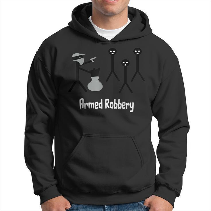 Armed Robbery Robber Stick Figure Stick Man Printed Hoodie
