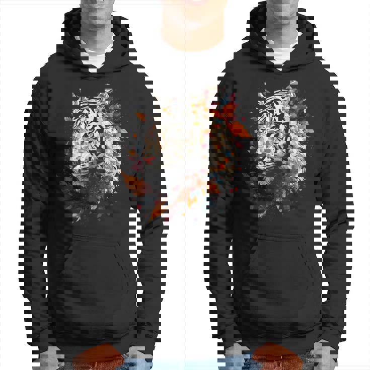 Arte De Tigre Otoño Hojas Zoo Animal Tigre Sudadera