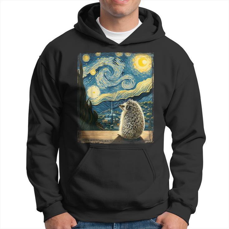 Artistic Hedgehog Van Gogh Style Starry Night Hedgehog Hoodie