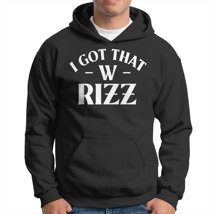 Ask Me About My Rizz I Got That W Rizz Ironic Meme Hoodie
