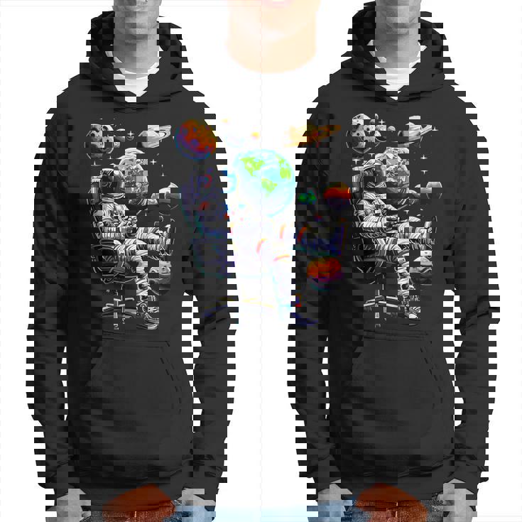 Astronaut Gamer Space Gaming System Planets Hoodie