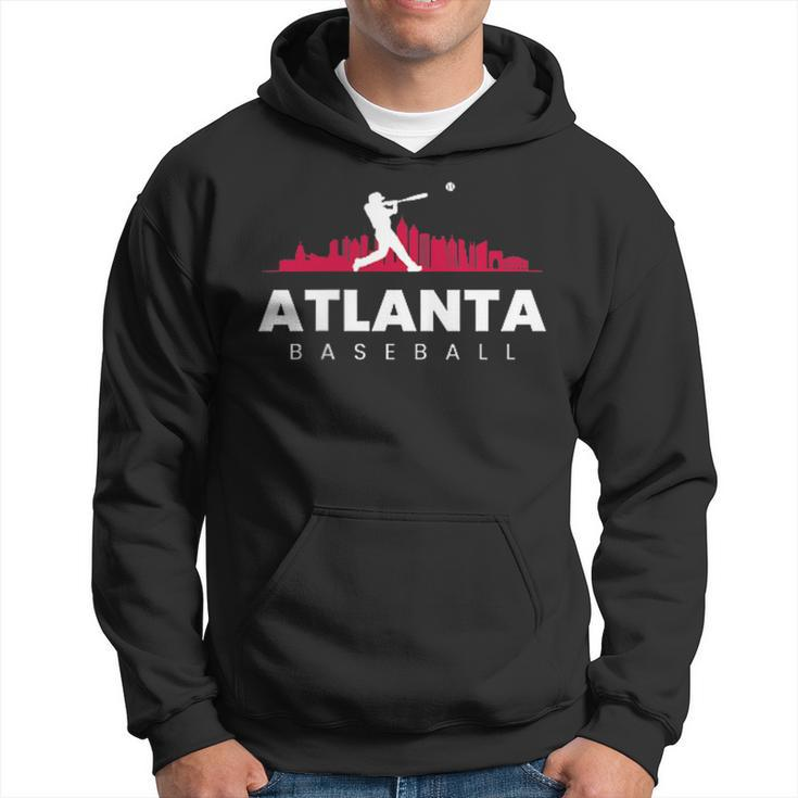 Atlanta Baseball Vintage Minimalist Retro Baseball Lover Hoodie