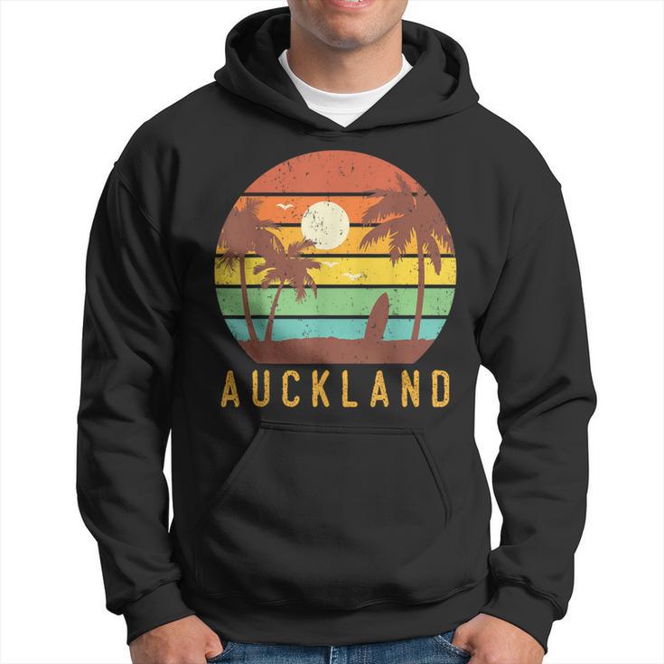 Auckland New Zealand Retro Surf Beach Vibe Vintage 70S Hoodie