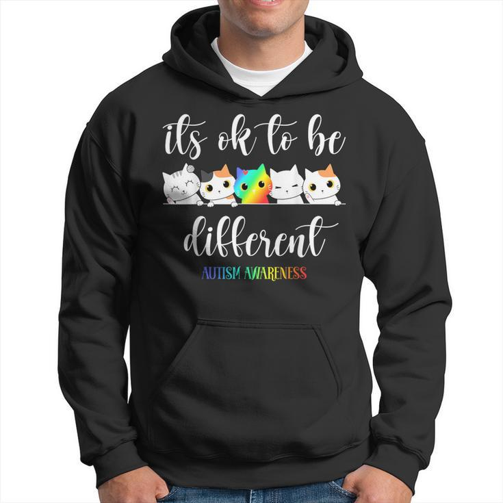 Autism Awareness Cat It's Ok To Be Different Autistic Hoodie