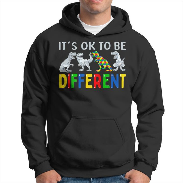 Autism Awareness Dinosaur Kid Boys It's Ok To Be Different Hoodie