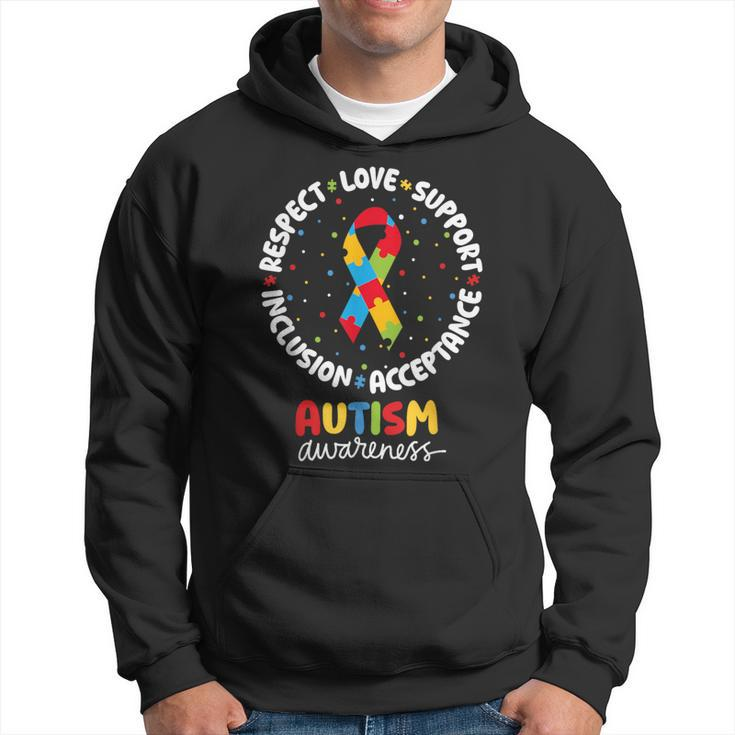 Autism Awareness Respect Love Support Acceptance Inclusion Hoodie