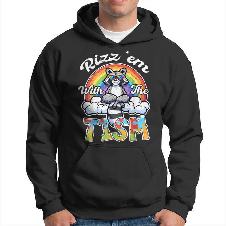 Autism Rizz Em With The Tism Meme Autistic Racoon Hoodie