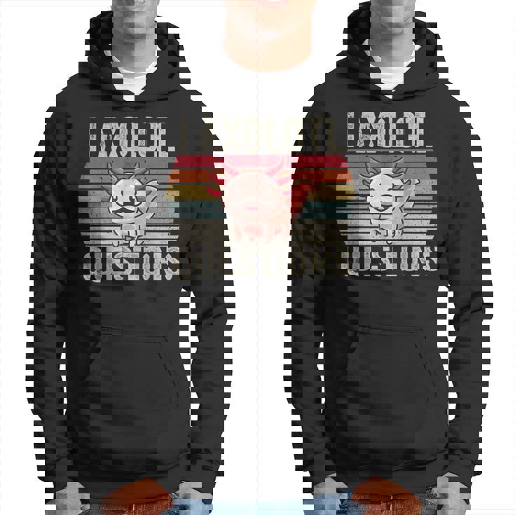 I Axolotl Preguntas Retroinatge Divertido Lindo Axolotl Sudadera