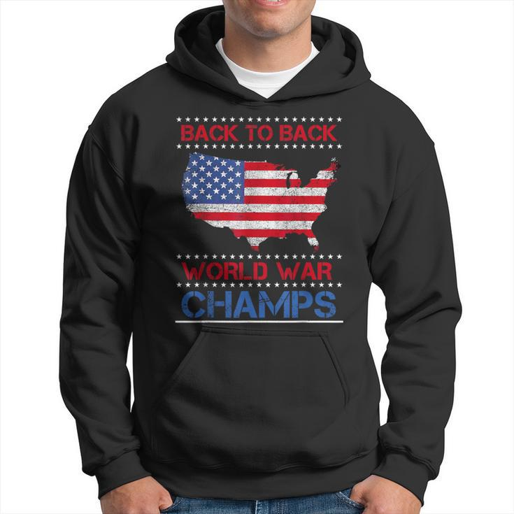 Back-To-Back World War Champs Us Flag 4Th Of July Hoodie