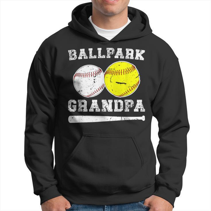 Ballpark Grandpa Softball Baseball Grandpa Of Ballers Hoodie