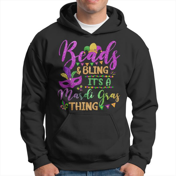 Beads And Bling Its A Mardi Gras Thing Fun Colorful Hoodie