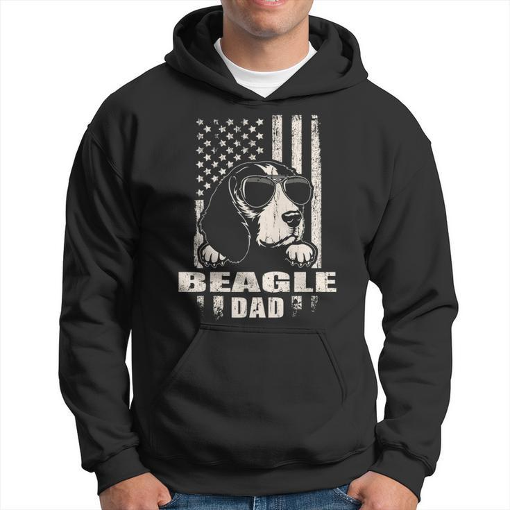 Beagle Dad Cool Vintage Retro Proud American Hoodie