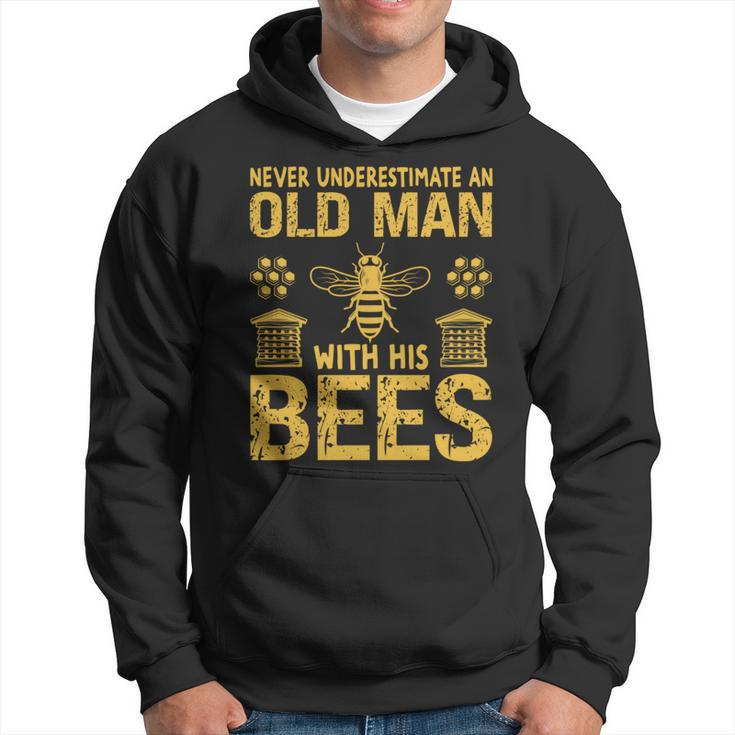 Beekeeping Never Underestimate An Old Man With His Bees Hoodie