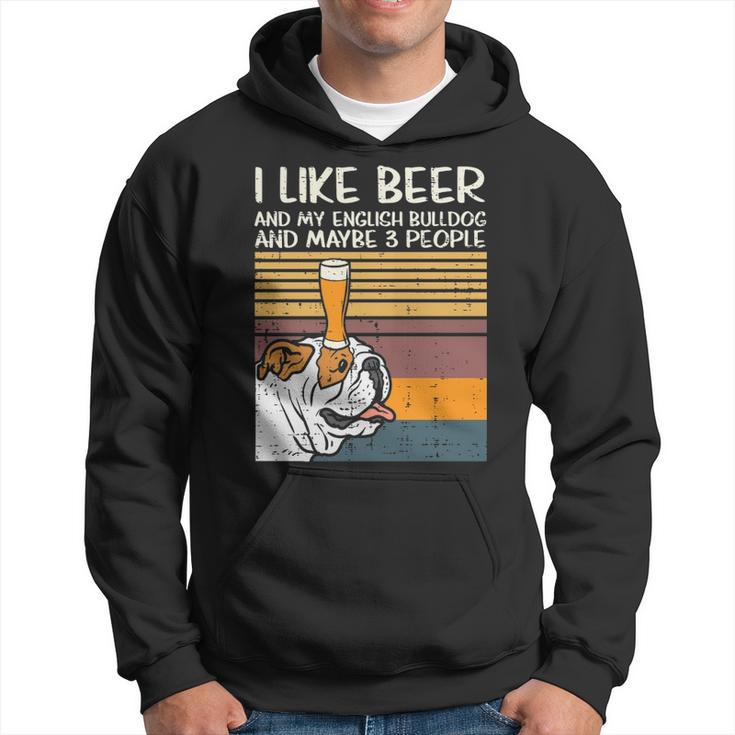 Beer English Bulldog 3 People Drinking Dog Lover Hoodie