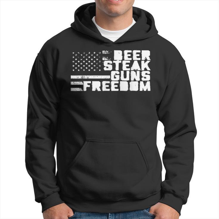 Beer Steak Guns & Freedom American Flag Hoodie