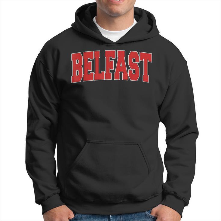 Belfast United Kingdom Varsity Style Vintage Retro Uk Sports Hoodie