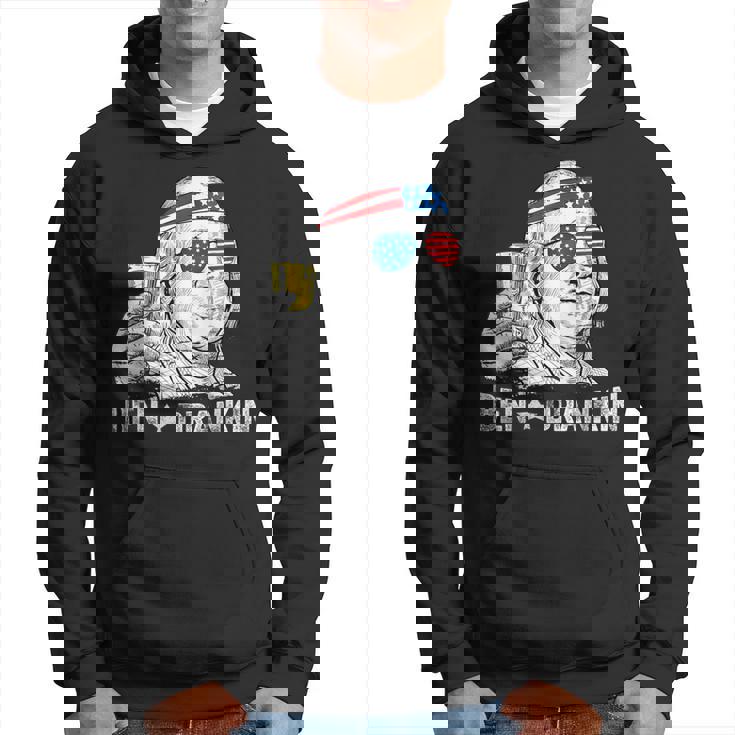 Ben Drankin Benjamin Franklin Drinking Beer 4Th Of July Hoodie
