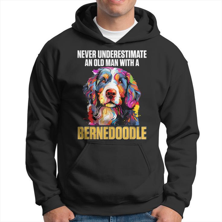 Bernedoodle Dog Breed Pet Never Underestimate A Old Man Hoodie