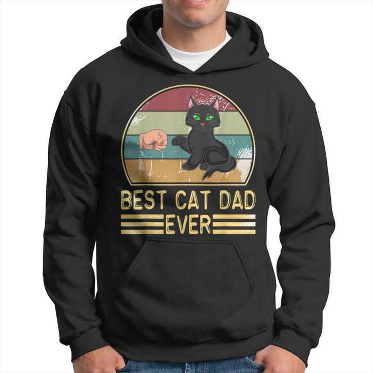 Best Cat Dad Ever Retro Vintage Paw Fist Bomb Hoodie