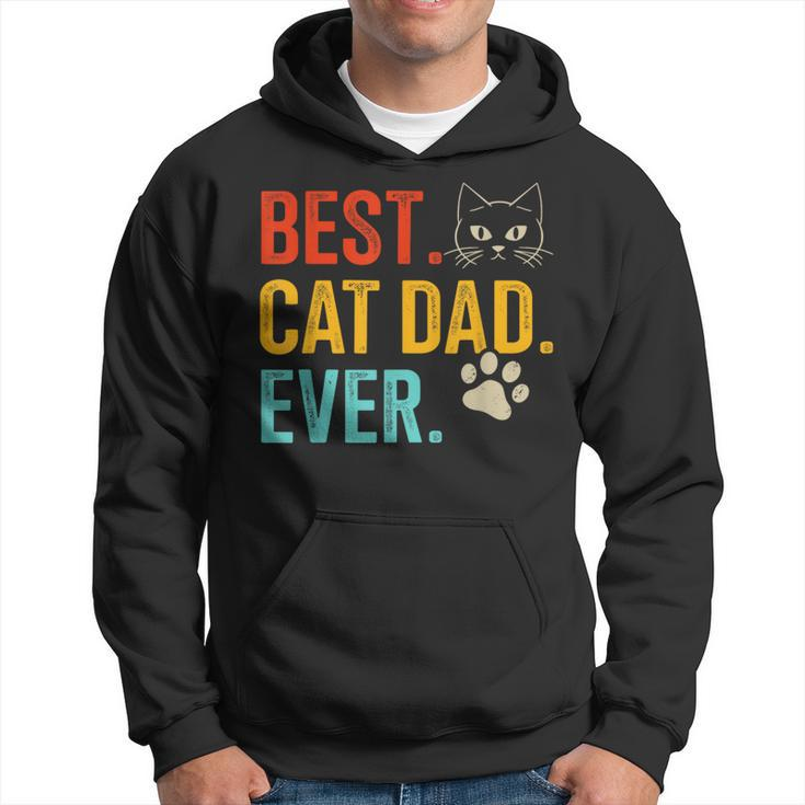 Best Cat Dad Ever Vintage For Retro Fathers Day Birthday Hoodie