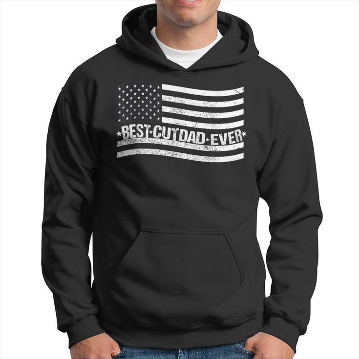 Best Cute Dad Ever Fathers Day For Dad American Us Flag Hoodie