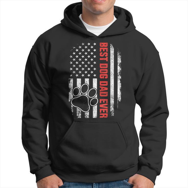 Best Dog Dad Ever Us American Flag For Fathers Day Birthday Hoodie