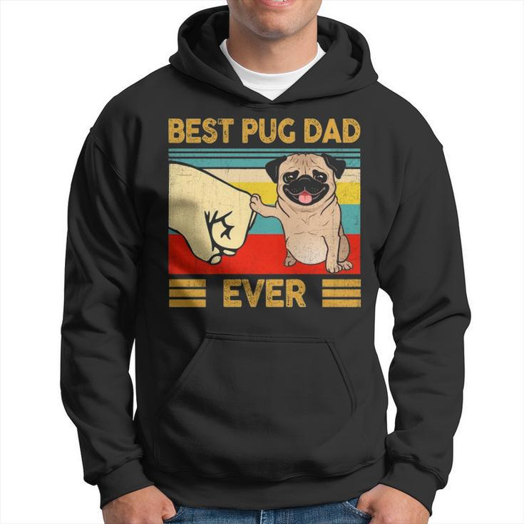 Best Pug Dad Ever Retro Vintage Fun Daddy Father's Day Hoodie