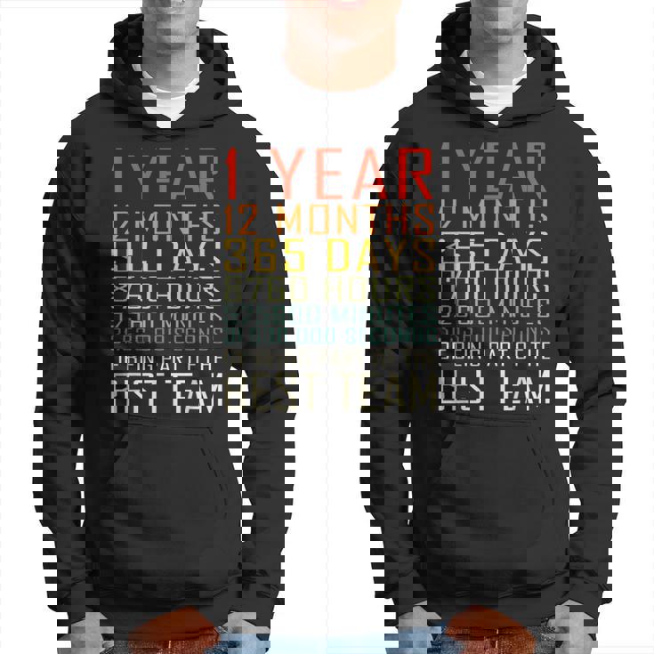 Best Team Vintage Work Anniversary 1 Years Employee Hoodie