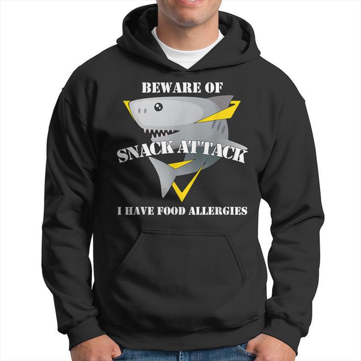 Beware Of Snack Attack I Have Food Allergies Shark Hoodie