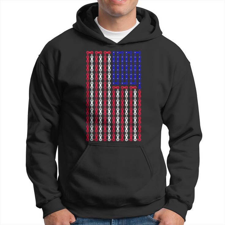 Bicycle Chain American Flag For Cyclists Bmx Bikers Hoodie