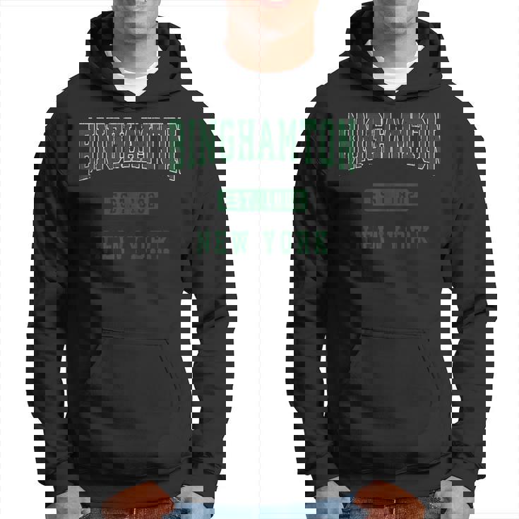 Binghamton New York Ny Vintage Athletic Sports Hoodie
