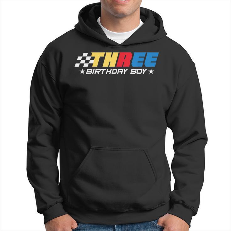 Birthday Boy 3 Three Race Car 3Rd Racing Pit Crew Driver Hoodie