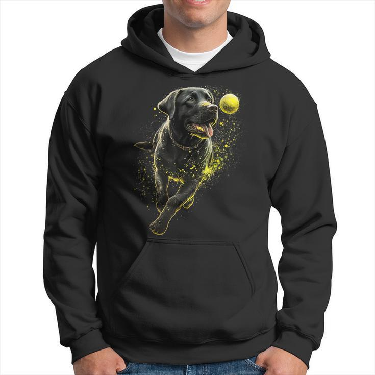 Black Labrador Retriever Chasing A Ball Labrador Retriever Hoodie