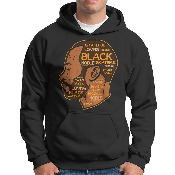 Black History Afro Man Words African American Father Dad Men Hoodie