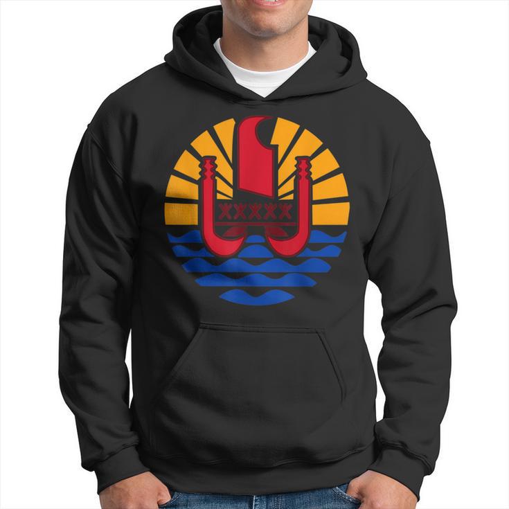 Sweat-shirt Unisexe Polynésie Française – Drapeau Délavé – 80% Coton, 20% Polyester – Coupe Classique, Manches Longues