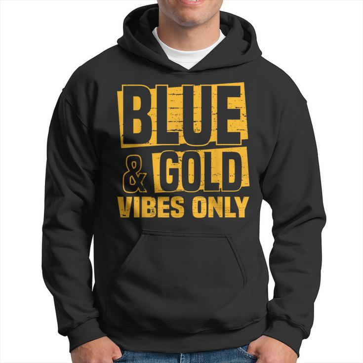 Blue And Gold Vibes Only School Tournament Team Cheerleaders Hoodie