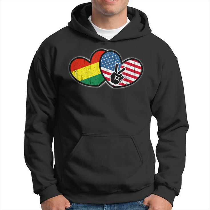 Bolivian American Heart And National Flags Hoodie
