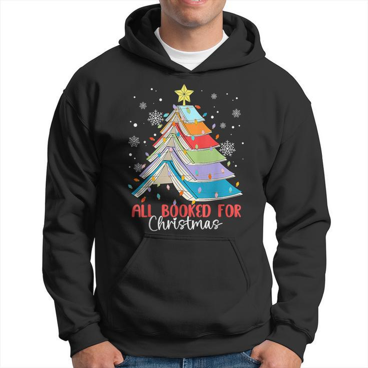All Booked For Christmas Tree Lights Book Xmas Hoodie