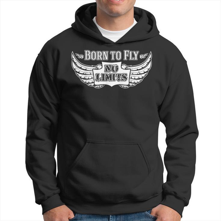 Born To Fly No Limits Wings And Flames Hoodie