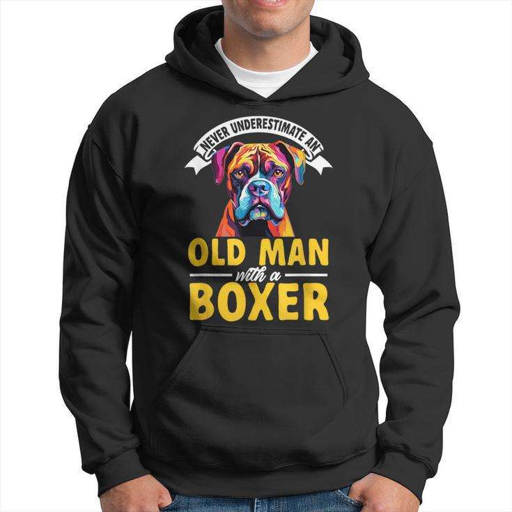 Boxer Dog Breed Pet Never Underestimate An Old Man Hoodie